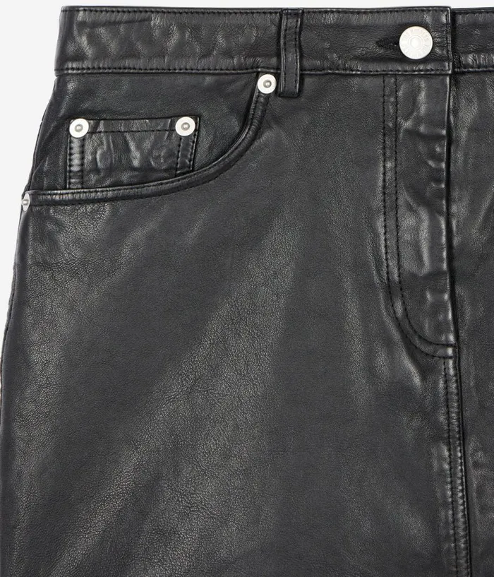 Women Skirts and Shorts THE KOOPLES Short Black Leather Skirt Women Skirts and Shorts THE KOOPLES Short Black Leather Skirt