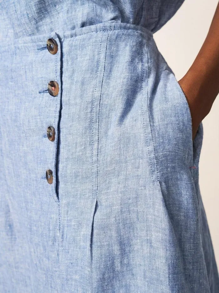 Women SKIRTS White Stuff Ciara Linen Skirt Chambray Blue Women SKIRTS White Stuff Ciara Linen Skirt Chambray Blue