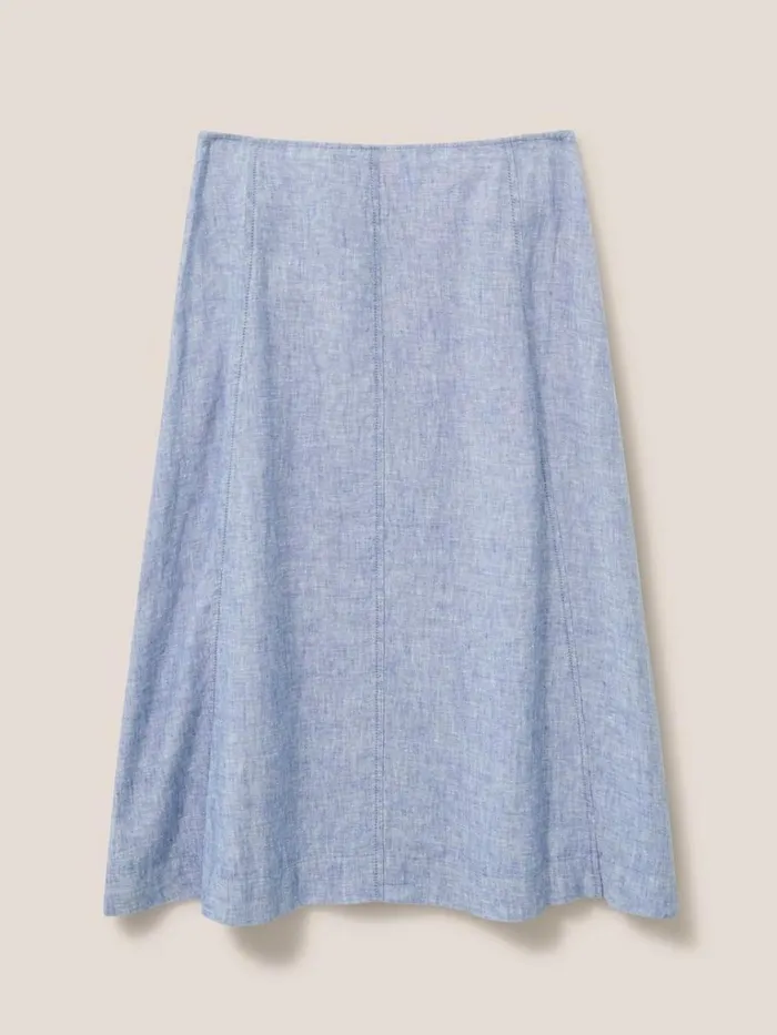 Women SKIRTS White Stuff Ciara Linen Skirt Chambray Blue Women SKIRTS White Stuff Ciara Linen Skirt Chambray Blue
