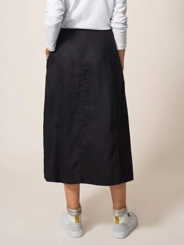 Women SKIRTS White Stuff Ciara Linen Skirt Washed Black Women SKIRTS White Stuff Ciara Linen Skirt Washed Black