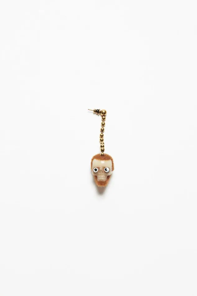 Women Skull Pendant Earring Antique Goldbrown Acne Studios Jewellery