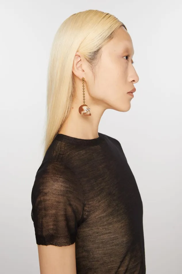 Women Skull Pendant Earring Antique Goldbrown Acne Studios Jewellery