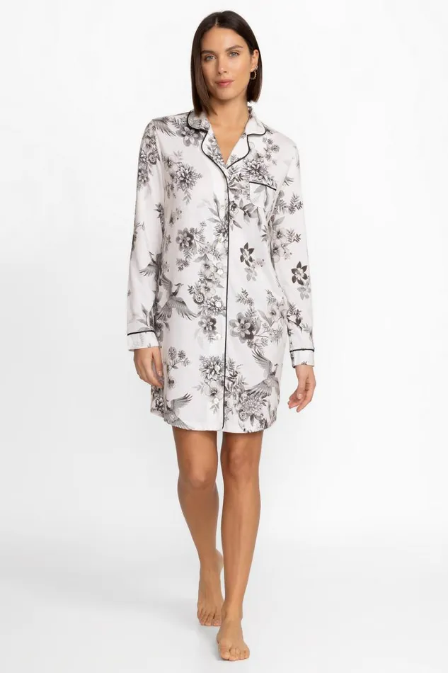 Women Sleepwear Johnny Was The Neena Long Sleeve Shirt Dreamer Ivory