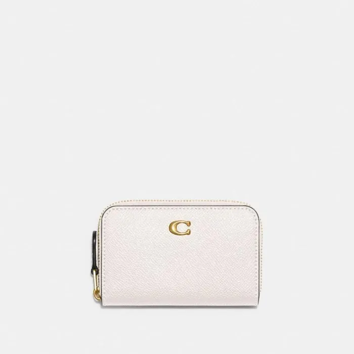 Women Small Zip Around Card Case Brasschalk Coach Small Wallets