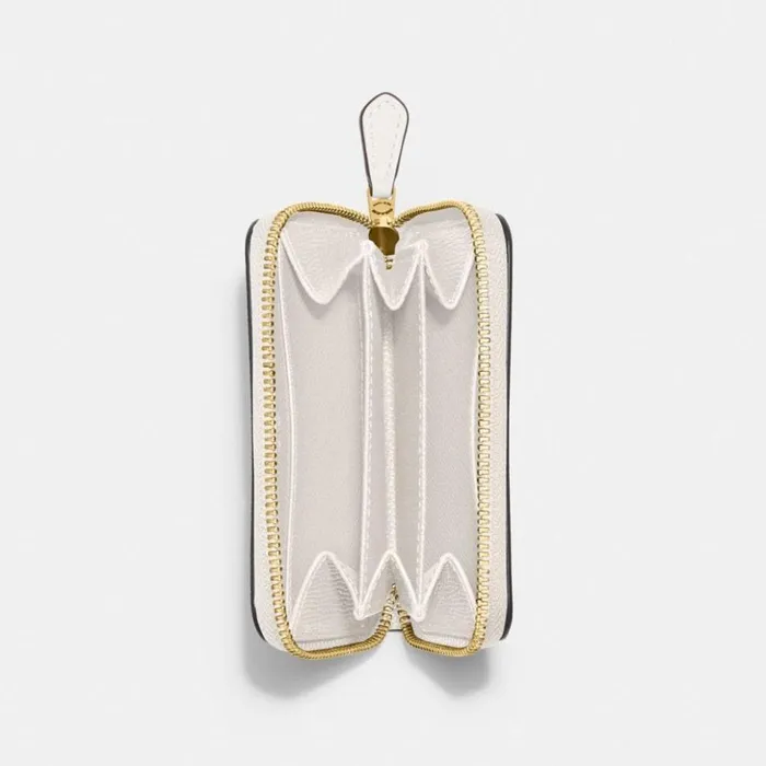 Women Small Zip Around Card Case Brasschalk Coach Small Wallets