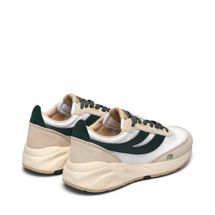 Women Sneakers Unisex 4089 TRAINING 9TS SLIM Low Cut WHITEBEIGE NATURALGREEN DK FORESTBEIGE LT Superga Low Cut