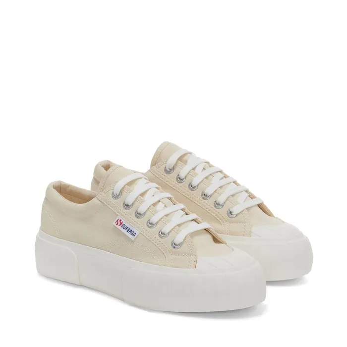 Women Sneakers Woman 2631 STRIPE PLATFORM Low Cut BEIGE LT EGGSHELLFAVORIO Superga Low Cut