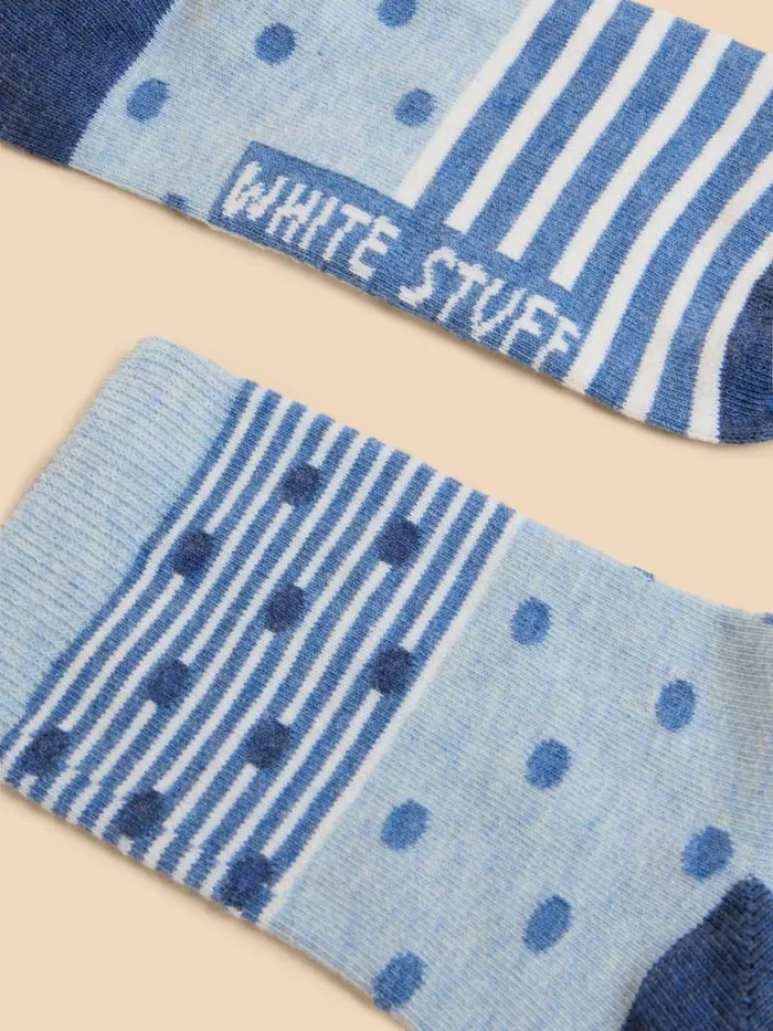 Women SOCKS White Stuff Spot Striped Socks Light Blue