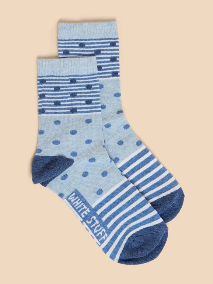 Women SOCKS White Stuff Spot Striped Socks Light Blue Women SOCKS White Stuff Spot Striped Socks Light Blue