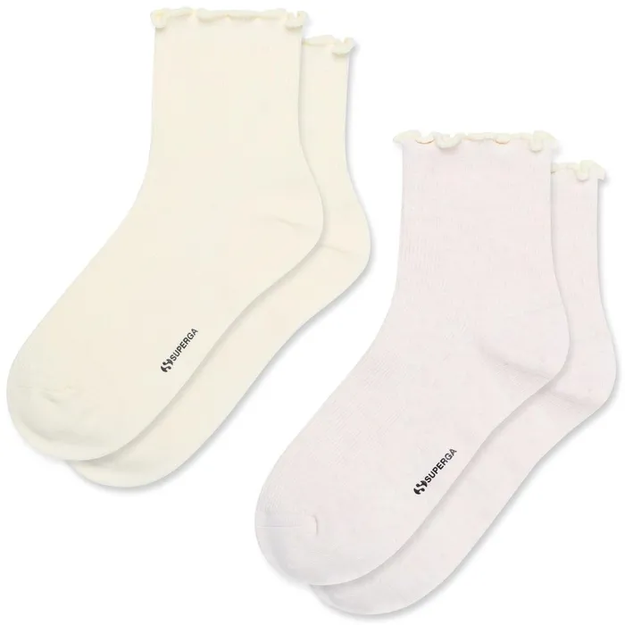 Women Socks Woman SPN00S09 ANKLE 2PACK Ankle Sock BEIGE NATURALBEIGE GESSO Superga Socks