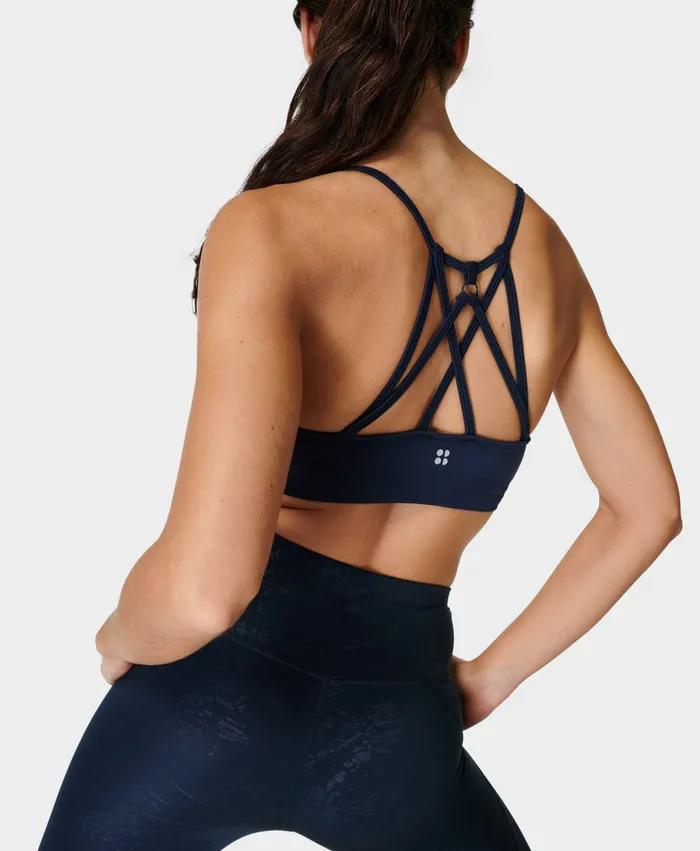 Women Spirit Awakened Yoga Bra Navy Blue Underwear Sweaty Betty