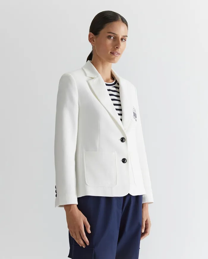 Women Sportscraft Blazers Club Jersey Blazer Milk