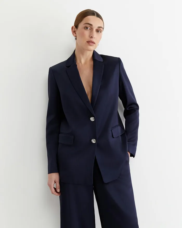 Women Sportscraft Blazers Harlow Sateen Blazer Navy