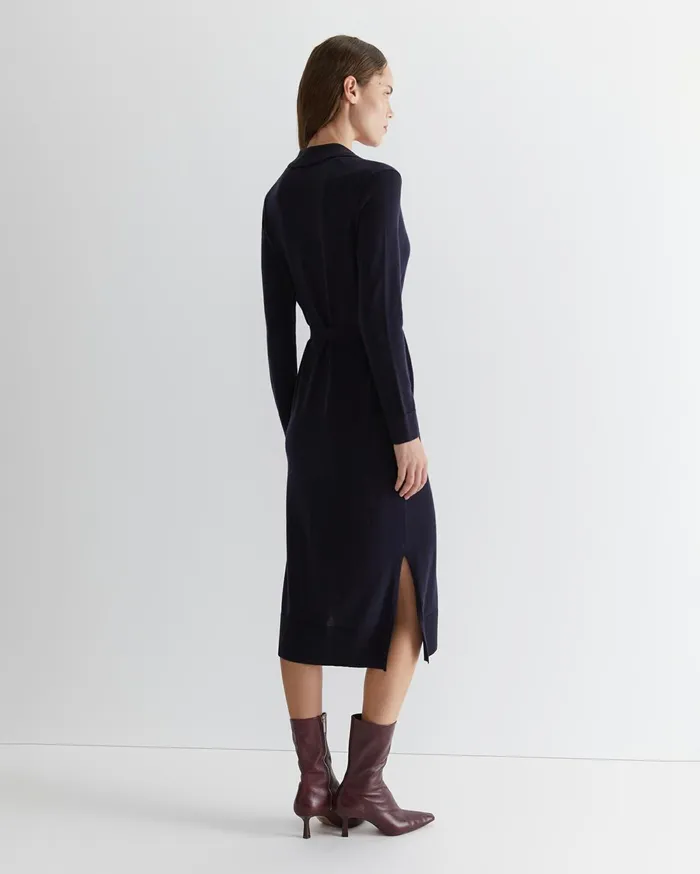 Women Sportscraft Dresses Francis Merino Wool Knit Dress Navy