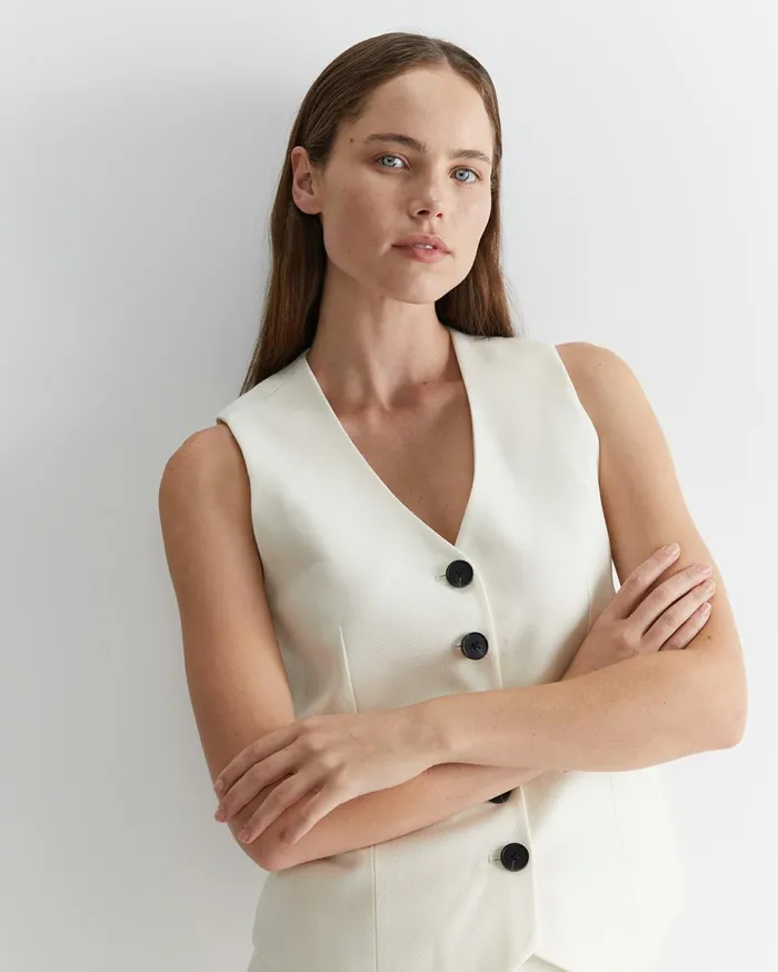 Women Sportscraft Jackets and Vests Frankie Twill Vest Winter White