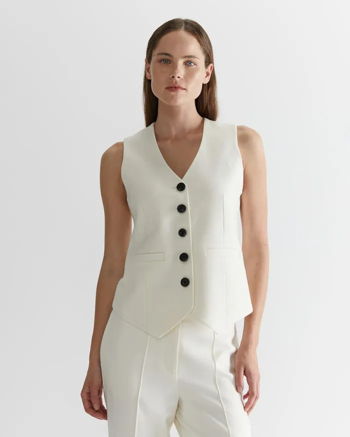 Women Sportscraft Jackets and Vests Frankie Twill Vest Winter White