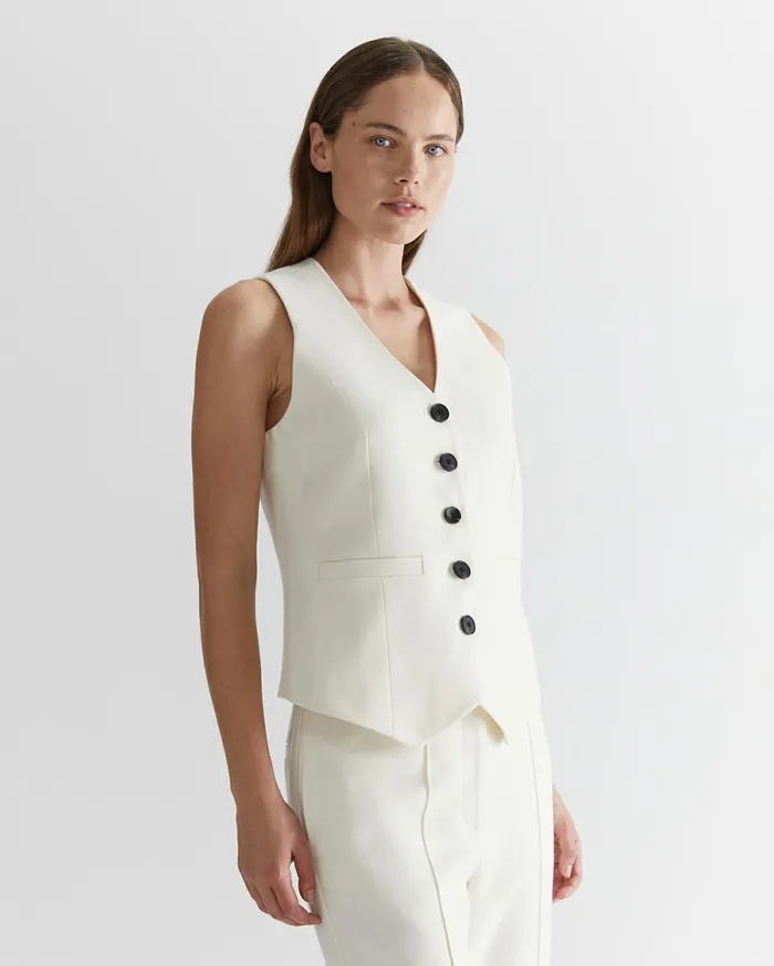 Women Sportscraft Jackets and Vests Frankie Twill Vest Winter White