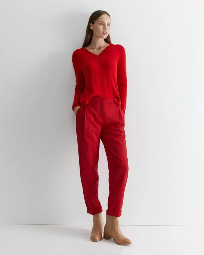 Women Sportscraft Knits and Cardigans Cass Diamond Cable Sweater Red