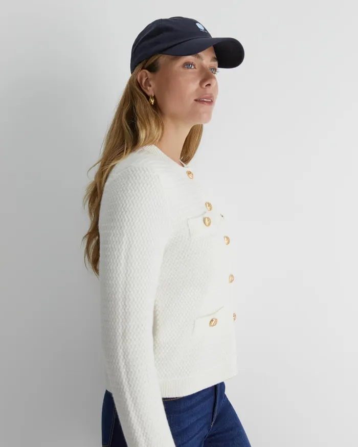 Women Sportscraft Knits and Cardigans Joyce Merino Wool Cardigan Winter White