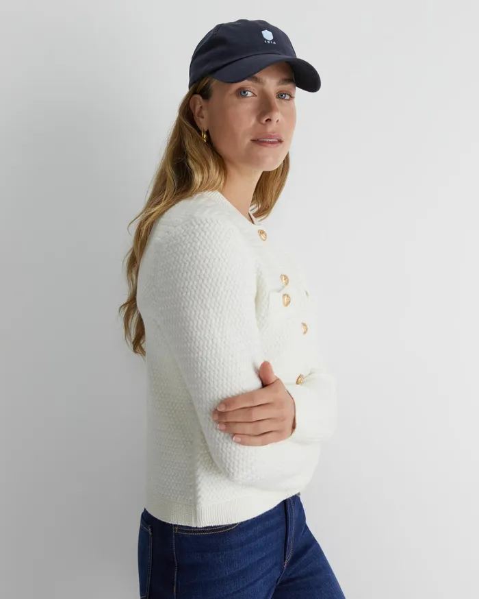 Women Sportscraft Knits and Cardigans Joyce Merino Wool Cardigan Winter White