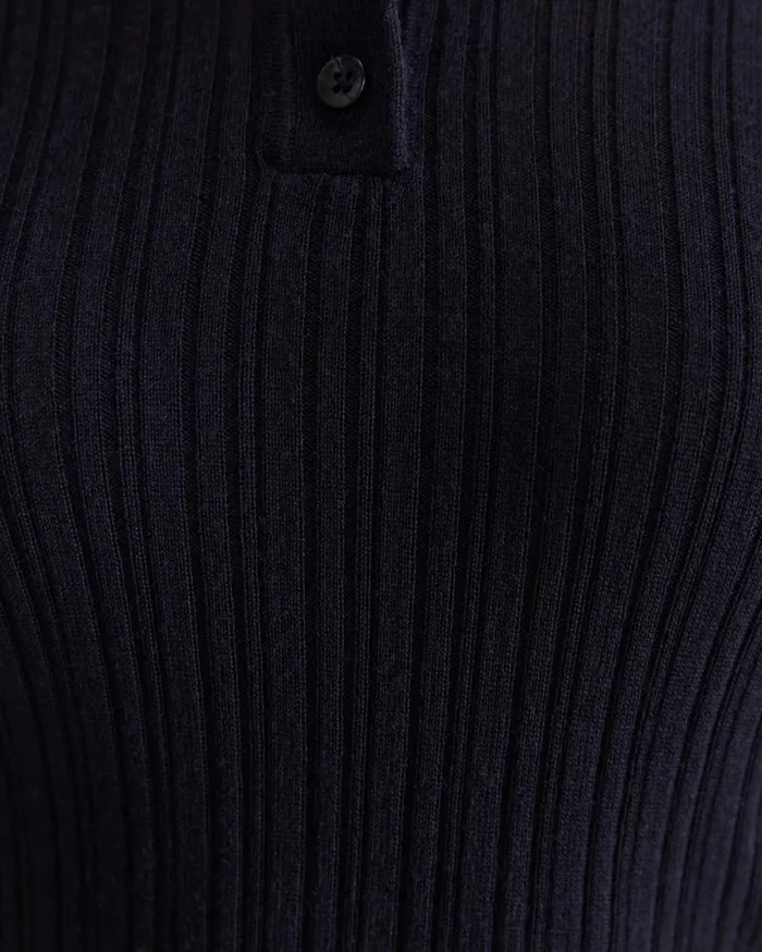 Women Sportscraft Knits and Cardigans Wool Silk Polo Navy