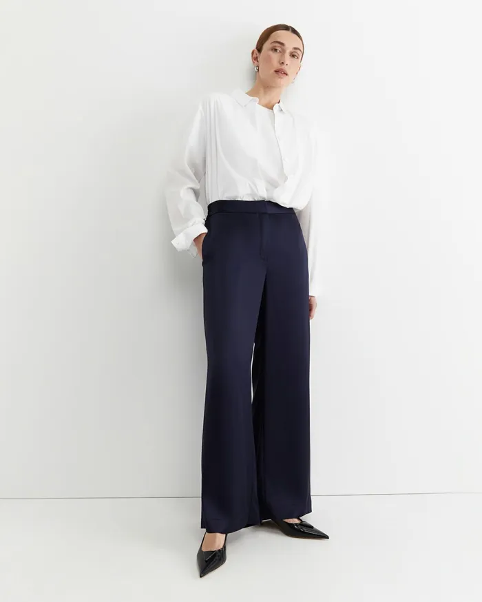 Women Sportscraft Pants Harlow Sateen Wide Leg Pant Navy