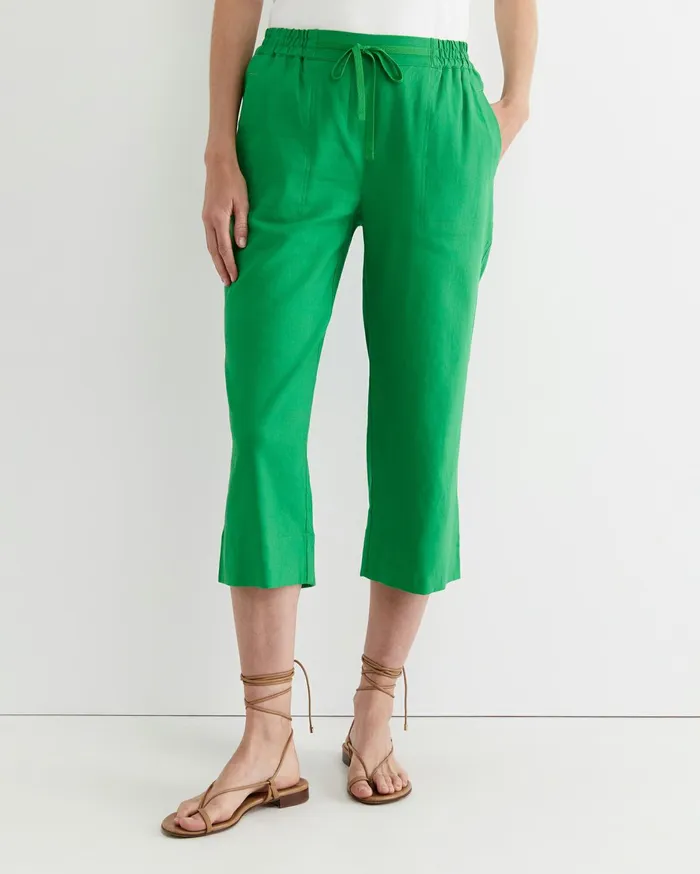 Women Sportscraft Pants Rosa Crop Linen Pant Fern