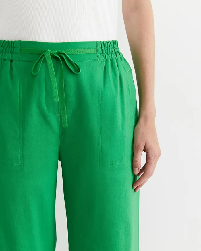 Women Sportscraft Pants Rosa Crop Linen Pant Fern