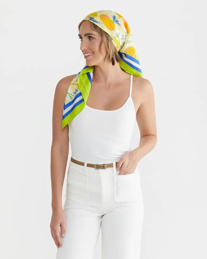 Women Sportscraft Scarves Citron Silk Scarf Multi Yellow