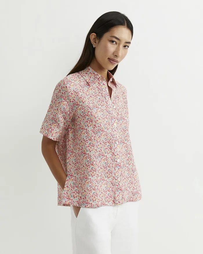 Women Sportscraft Shirts Phoebe Short Sleeve Liberty Linen Shirt Red Multi