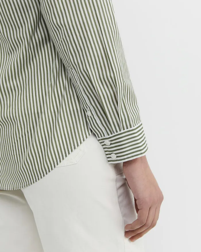Women Sportscraft Shirts Stripe Lily Voile Shirt Khakiwhite