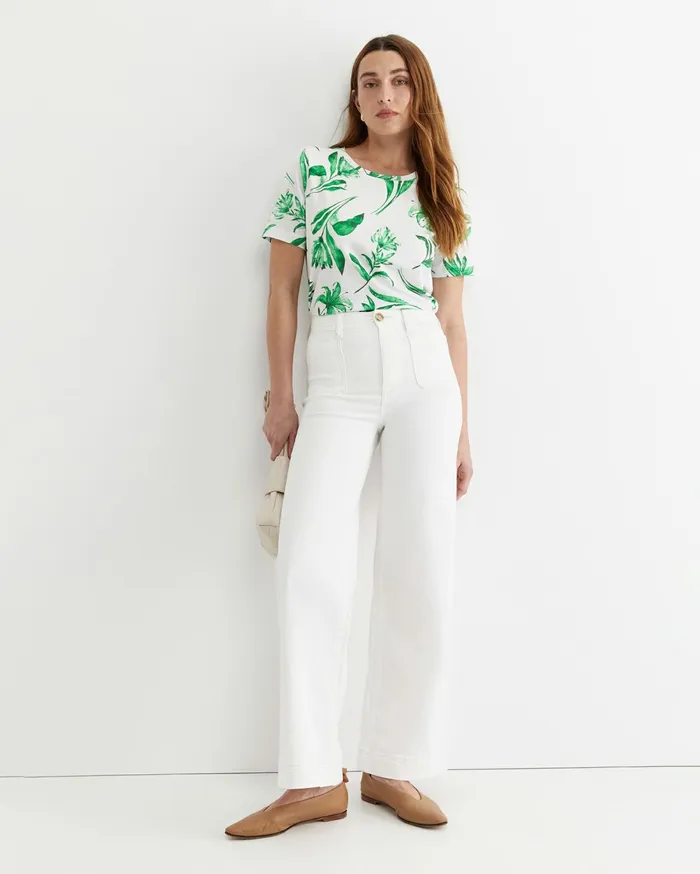 Women Sportscraft Tops and Tees Botanical Mercerised Tee Green Multi