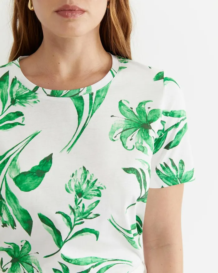 Women Sportscraft Tops and Tees Botanical Mercerised Tee Green Multi