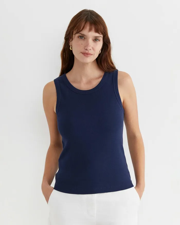 Women Sportscraft Tops and Tees Julia Rib Tank Navy