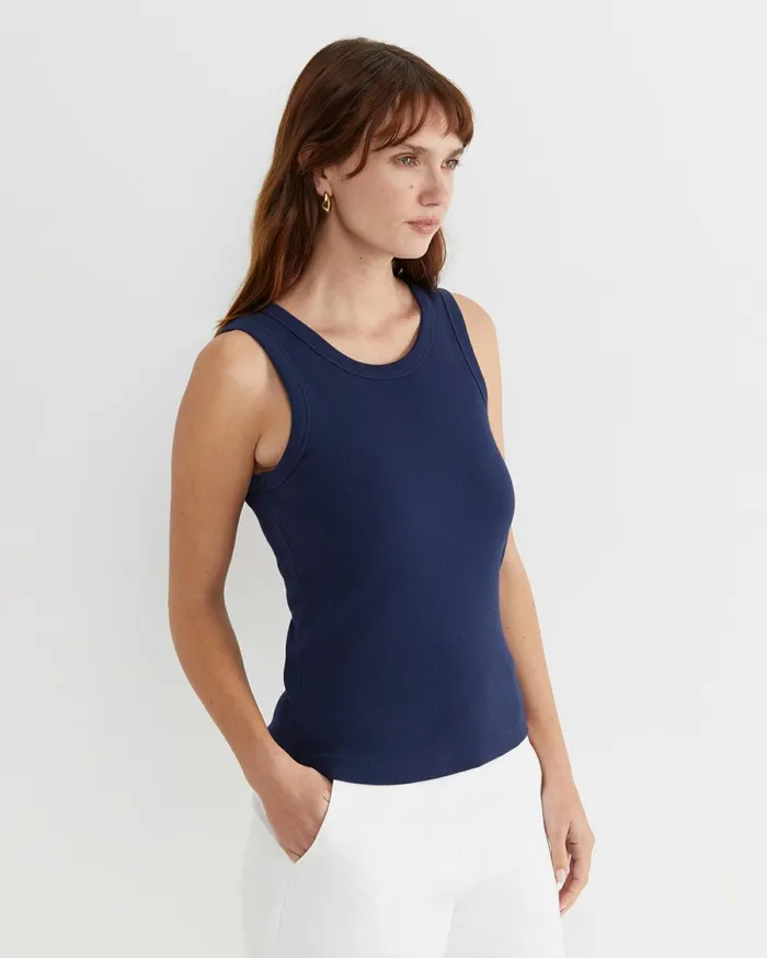 Women Sportscraft Tops and Tees Julia Rib Tank Navy