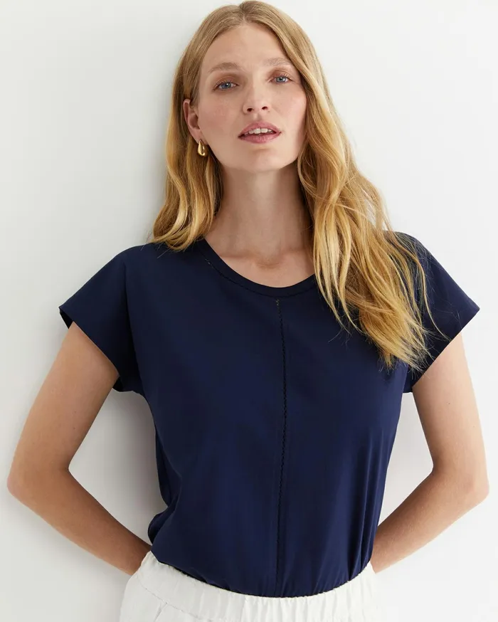 Women Sportscraft Tops and Tees Miranda Stitch Tee Navy