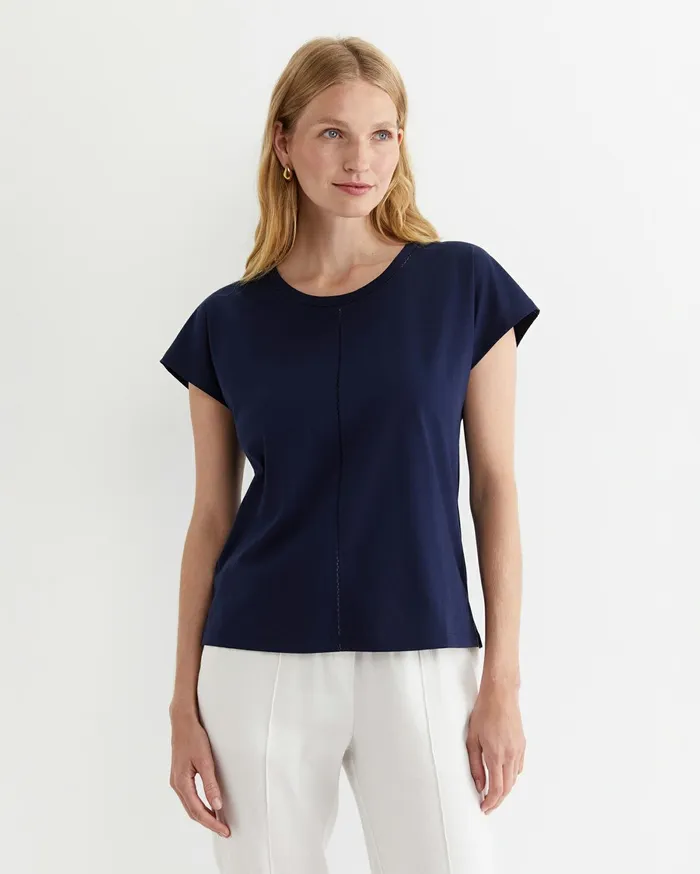 Women Sportscraft Tops and Tees Miranda Stitch Tee Navy