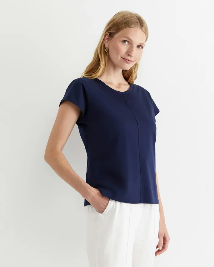 Women Sportscraft Tops and Tees Miranda Stitch Tee Navy