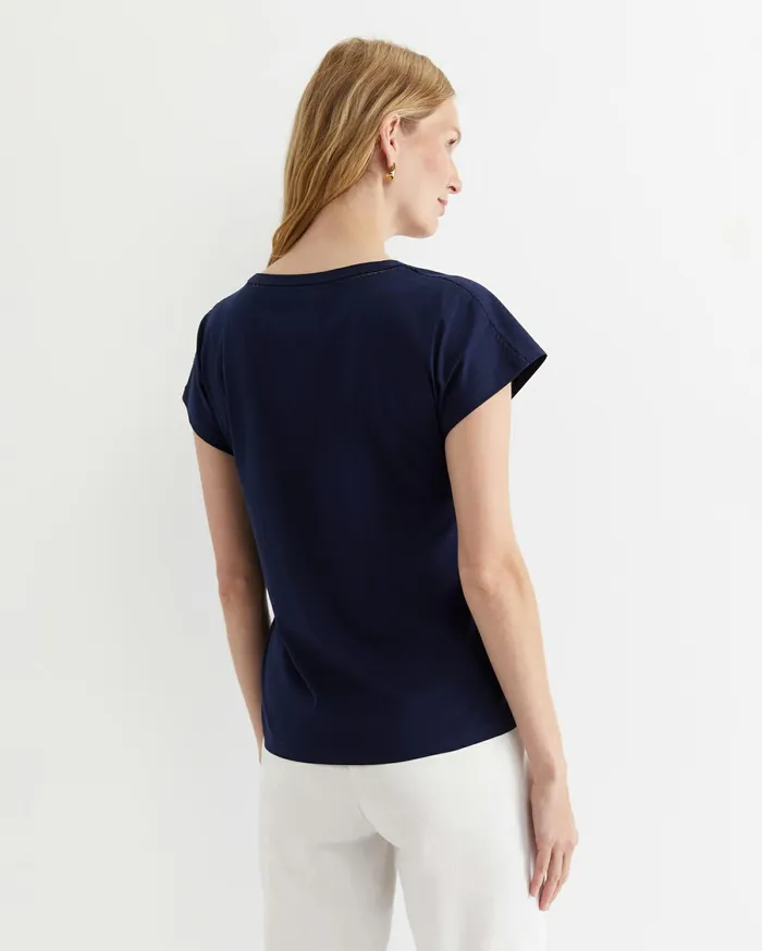 Women Sportscraft Tops and Tees Miranda Stitch Tee Navy