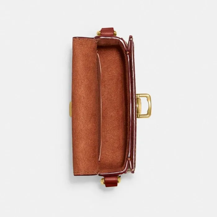 Women Studio 12 In Signature Leather Brasstanrust Coach Clutches