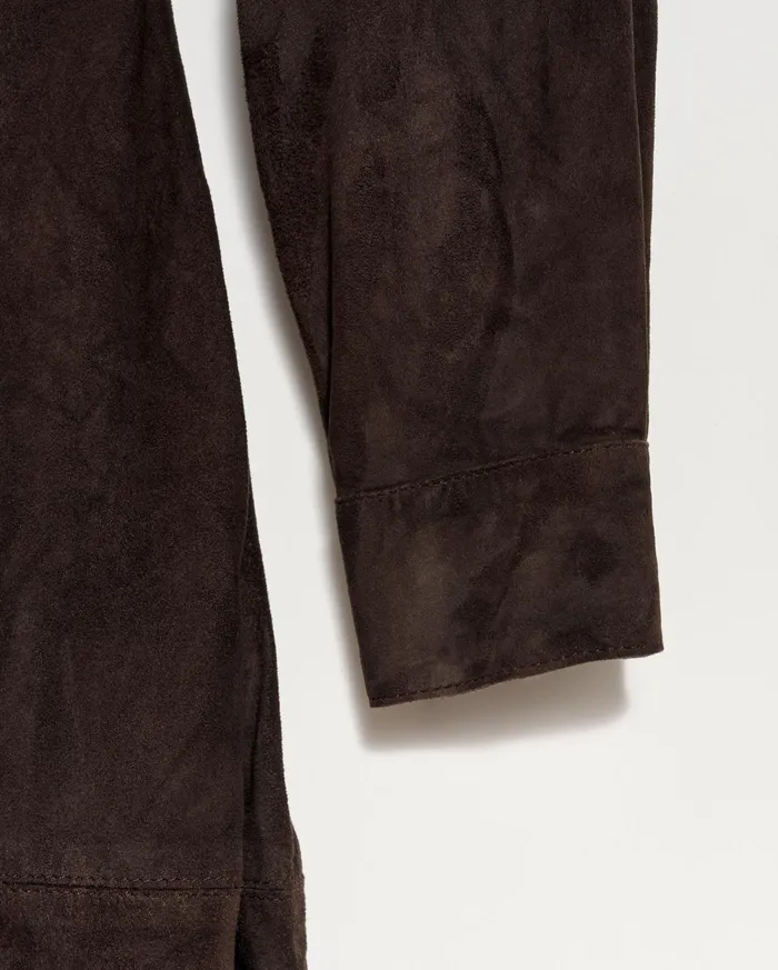 Women Suede Shirttail Dress Coffee Bean Billy Reid Dresses