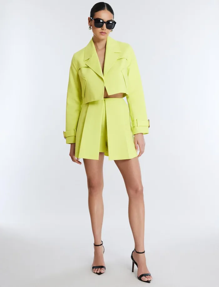 Women Suiting BCBG Pleated Skort Yellow Plum