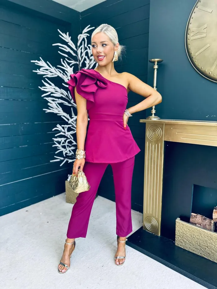 Women Suits and Blazers Canella Lane Addison Occasion 2 Piece Berry