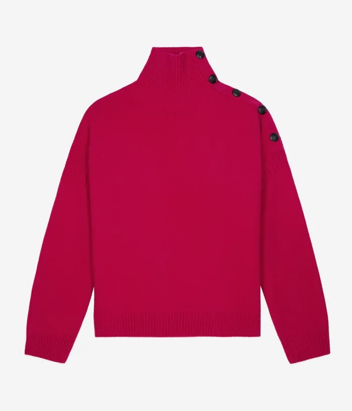 Women Sweaters THE KOOPLES Fuchsia Wool And Cashmere Sweater With Buttons