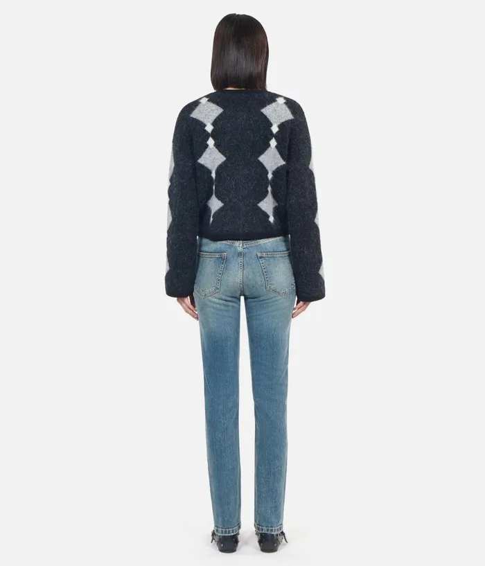 Women Sweaters THE KOOPLES Grey Alpaca Diamond Cardigan Women Sweaters THE KOOPLES Grey Alpaca Diamond Cardigan