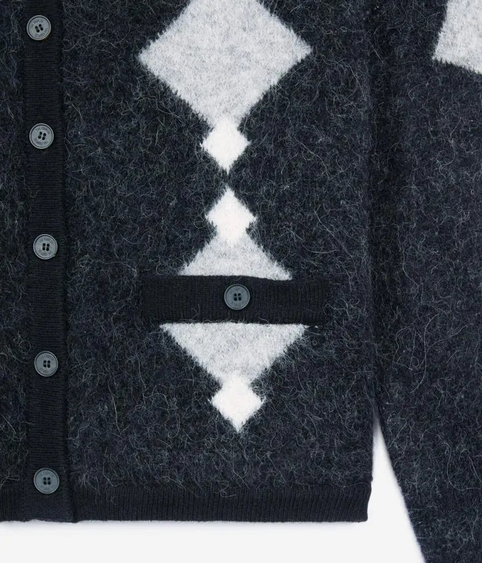Women Sweaters THE KOOPLES Grey Alpaca Diamond Cardigan Women Sweaters THE KOOPLES Grey Alpaca Diamond Cardigan