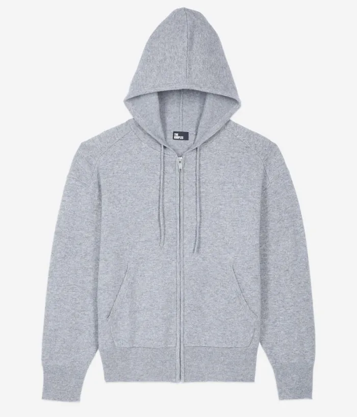 Women Sweaters THE KOOPLES Grey Wool And Cashmere Hoodie Women Sweaters THE KOOPLES Grey Wool And Cashmere Hoodie