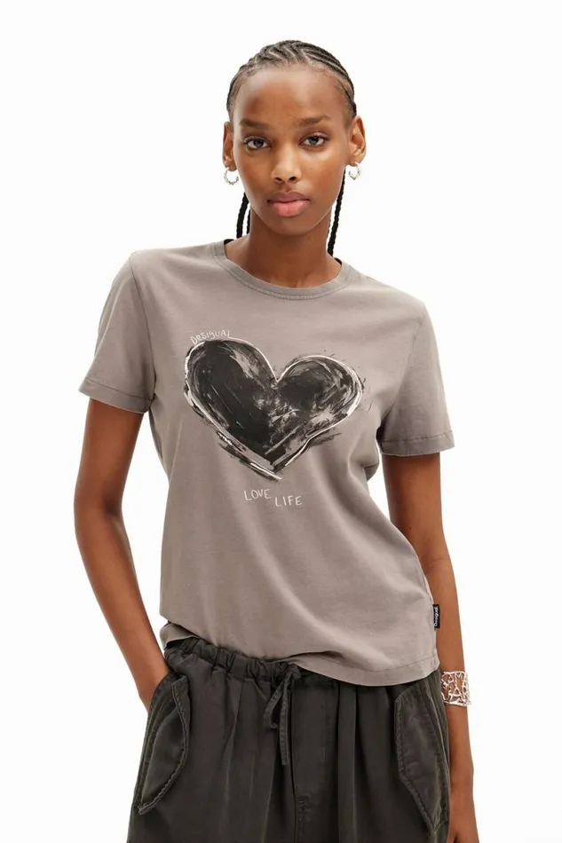 Women Tshirts Desigual Heart Basic Tshirt