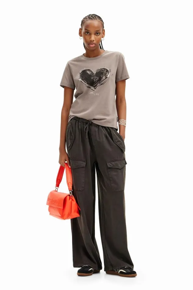 Women Tshirts Desigual Heart Basic Tshirt