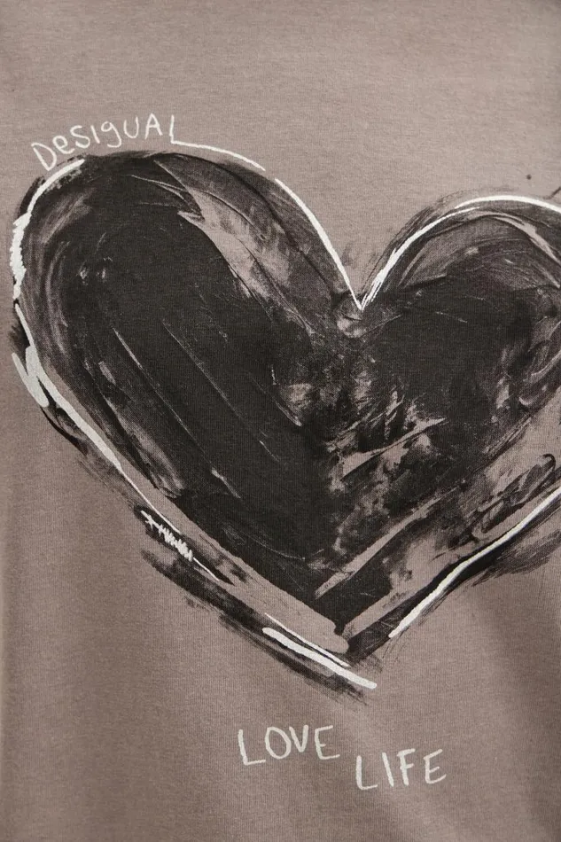 Women Tshirts Desigual Heart Basic Tshirt
